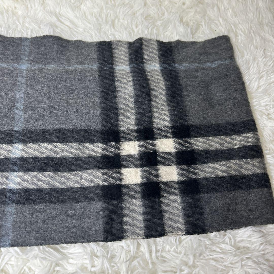 【美品】バーバリー　ロンドン　マフラー カシミヤ100%  メガチェック　グレー
