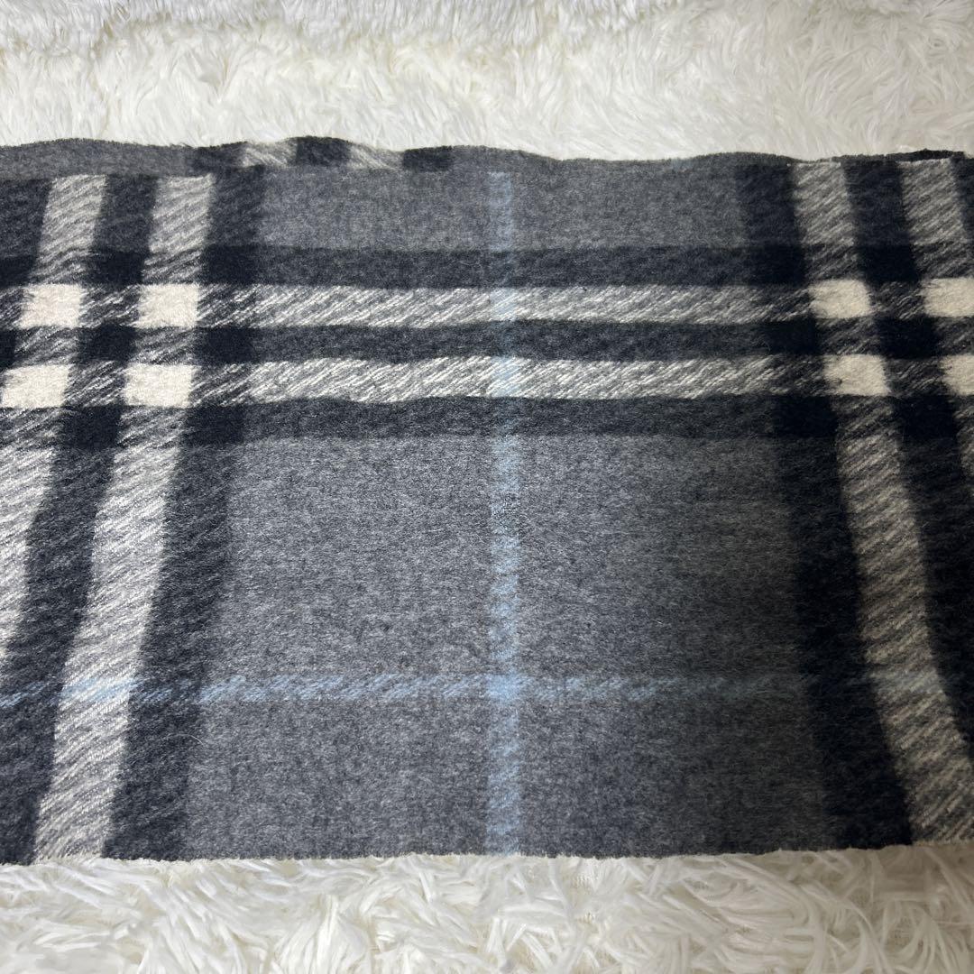 【美品】バーバリー　ロンドン　マフラー カシミヤ100%  メガチェック　グレー