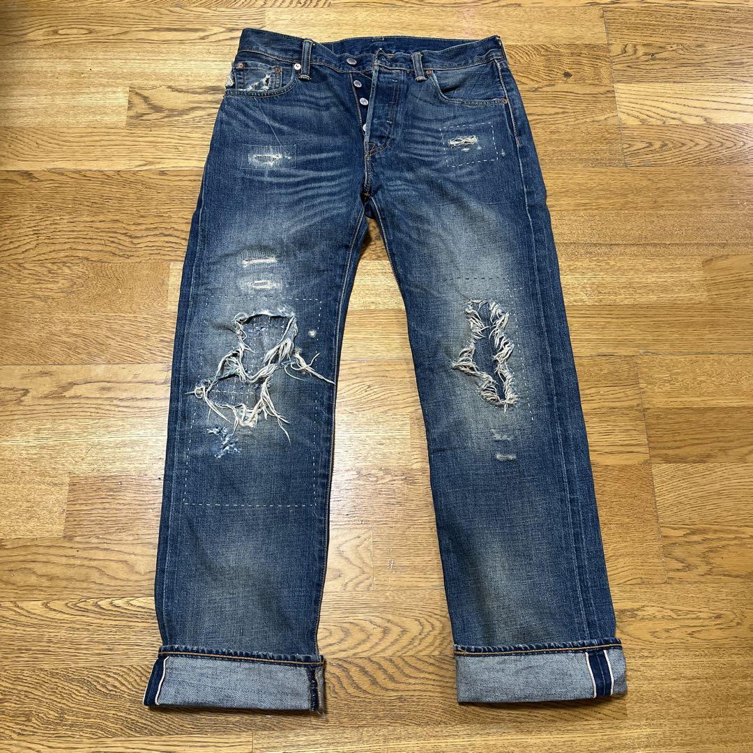 Levi’s 501 襤褸　刺し子　リーバイス　セルビッチデニム　BORO Levi's 501 襤褸 刺し子 リーバイス セルビッチデニム BORO