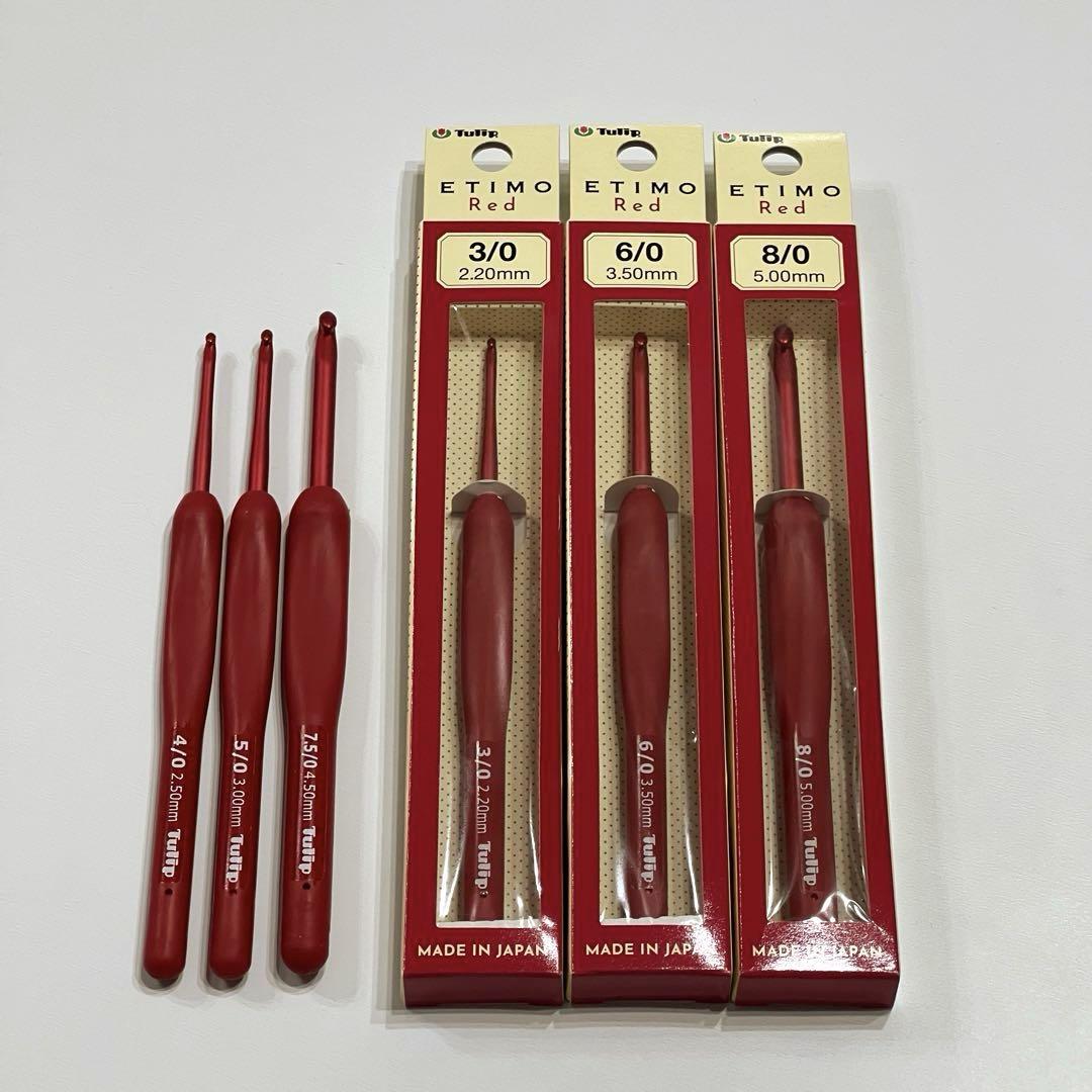 Tulip かぎ針 エティモ レッド　6本セット
