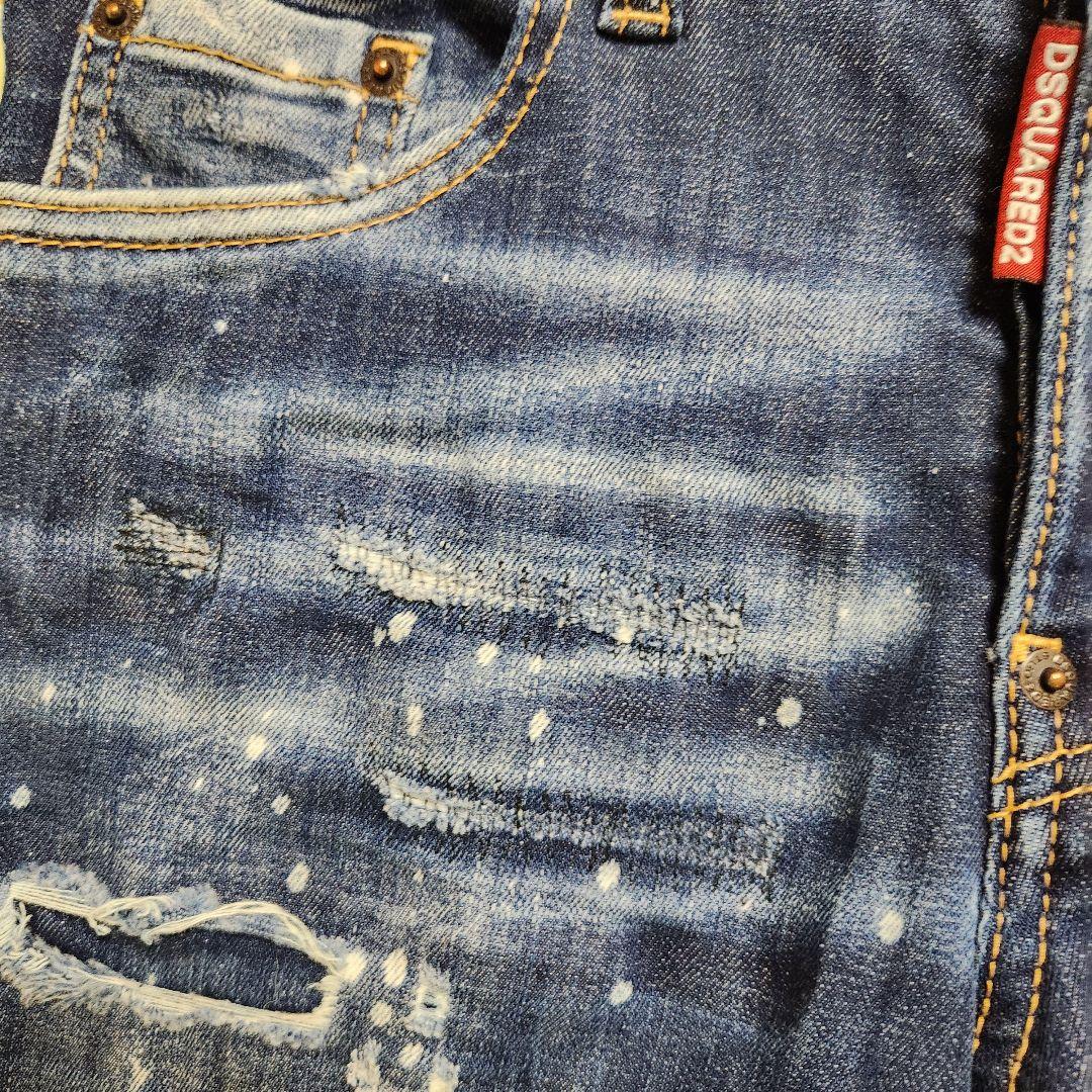 Dsquared2 スーパーツインキー 濃紺 ダメージ スポット 42 22ss