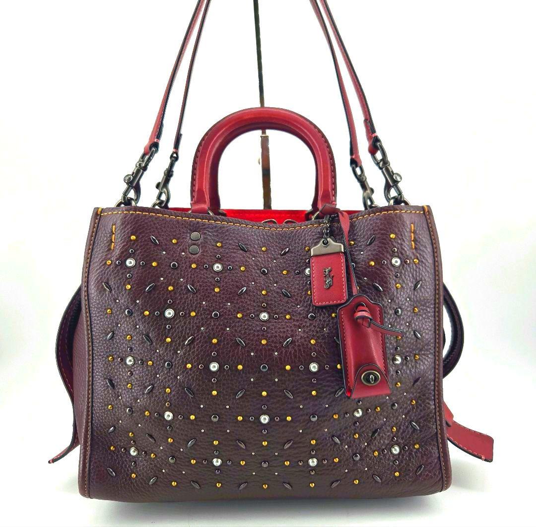 美品　COACH　コ－チ　ローグ30　プレーリーリベット　ハンドバッグ2way