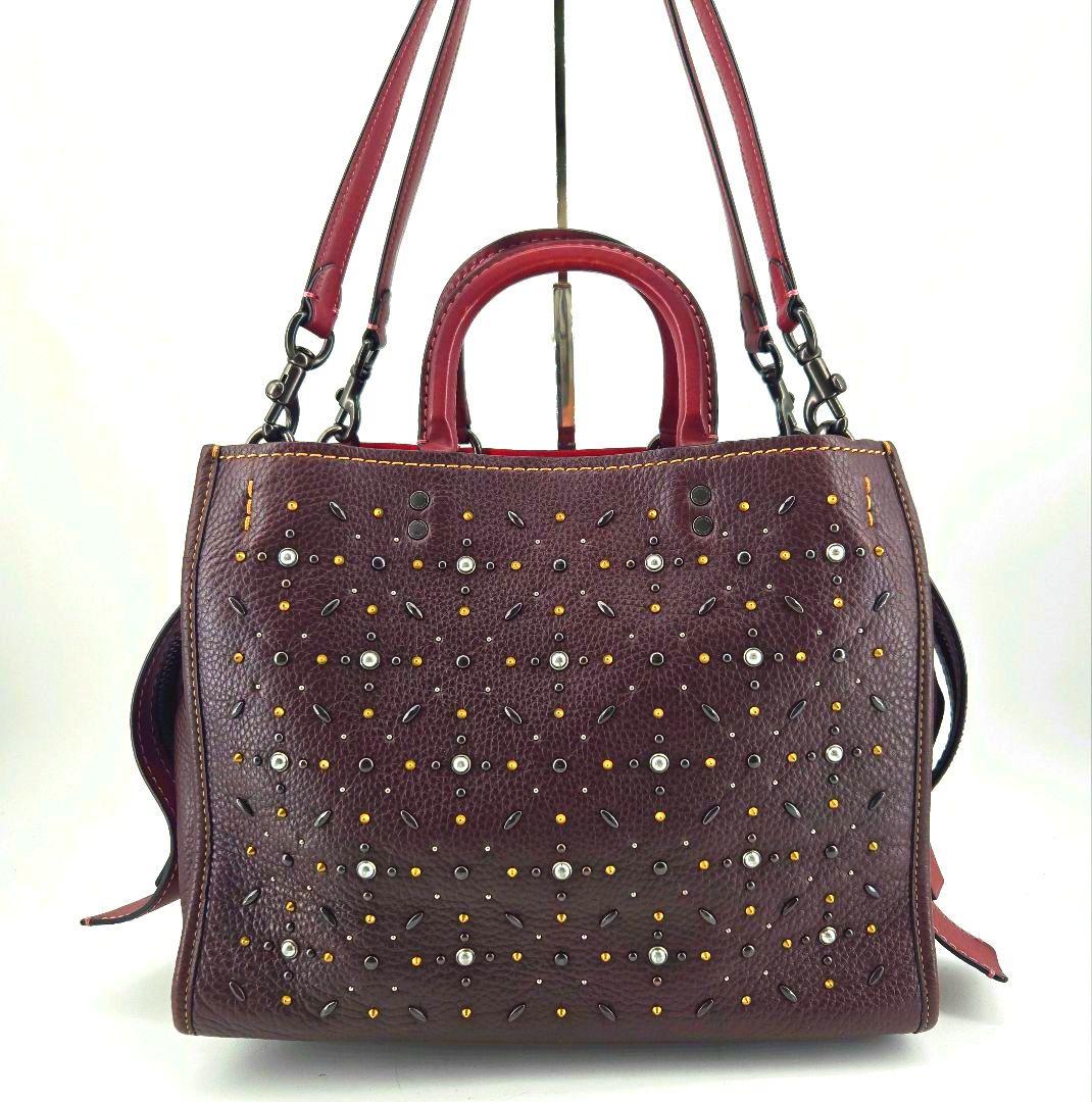 美品　COACH　コ－チ　ローグ30　プレーリーリベット　ハンドバッグ2way