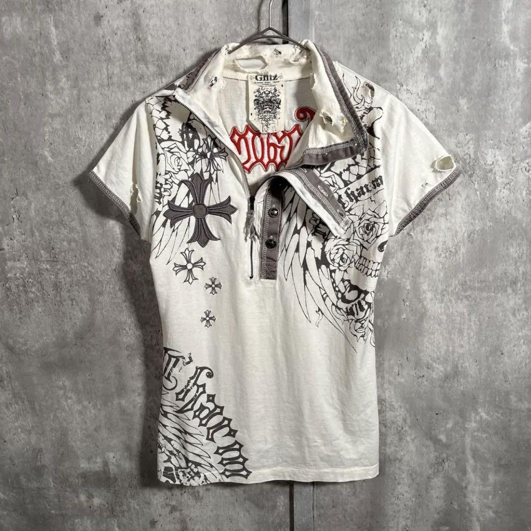 【00s_Archive】Damage Print Polo 平成Y2K