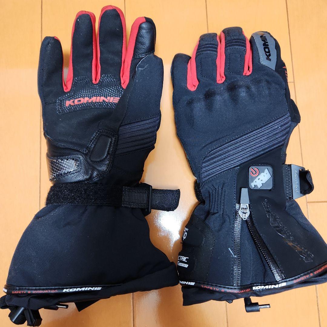 KOMINE GK804 エレクトリックヒートグローブ ブラック/レッド