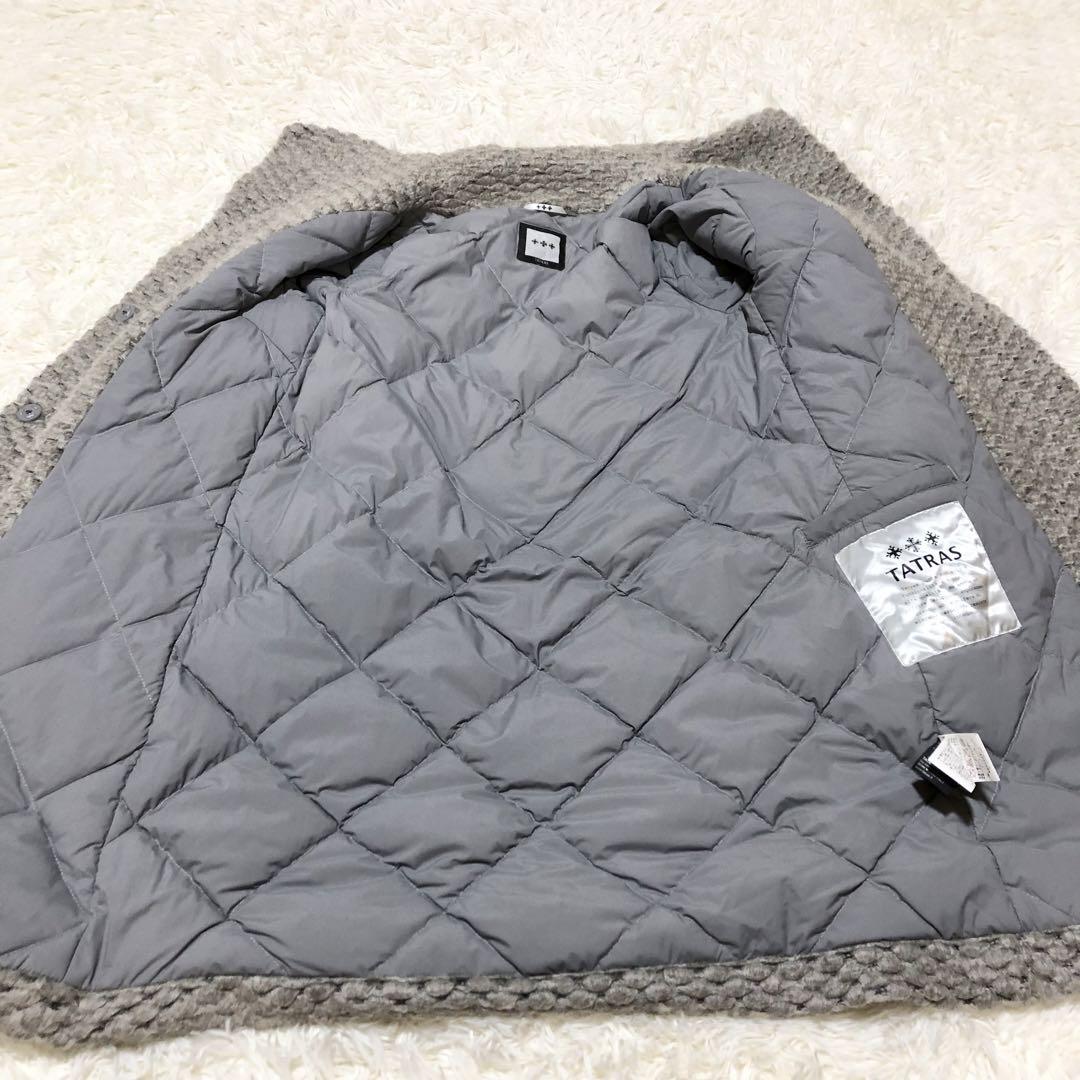 美品♡TATRAS ウール ダウンコート グレー M 女優襟 タトラス