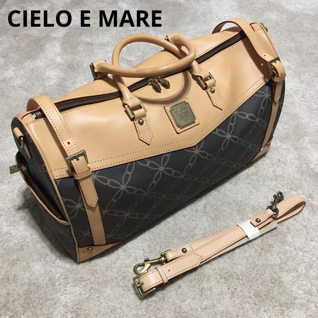 【 CIELO E MARE 】ヌメ革 PVC ボストンバッグ ショルダー 9,346円