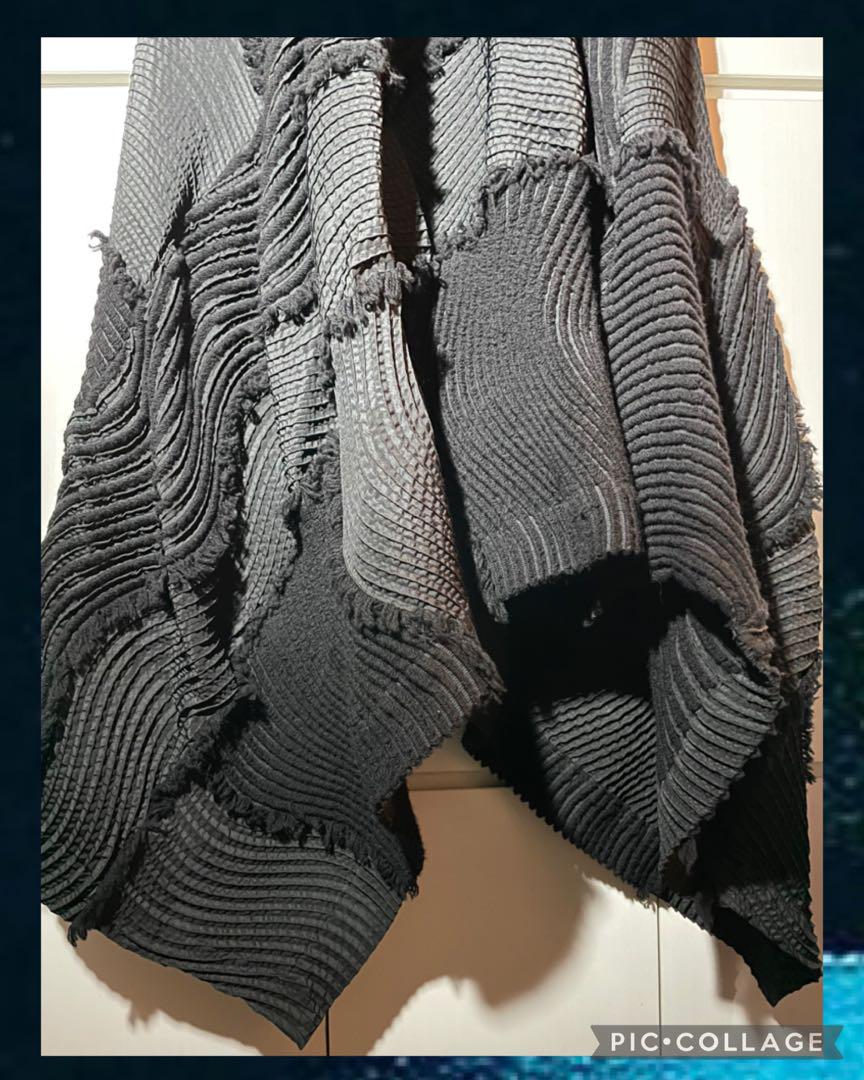 スチームストレッチ ロングワンピース ブラック issey miyake