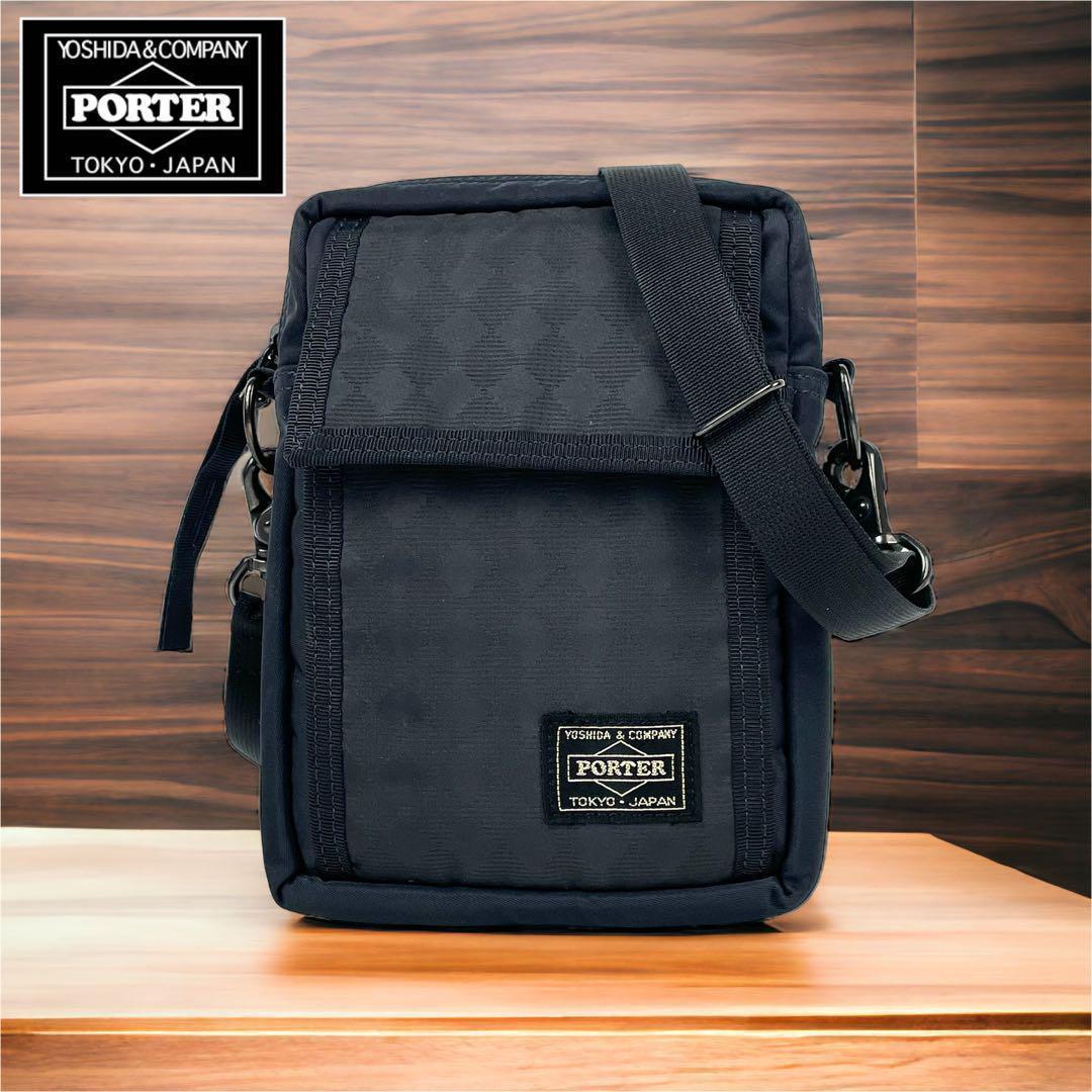 【極美品】PORTER 2wayショルダーバッグ ブラックパターン