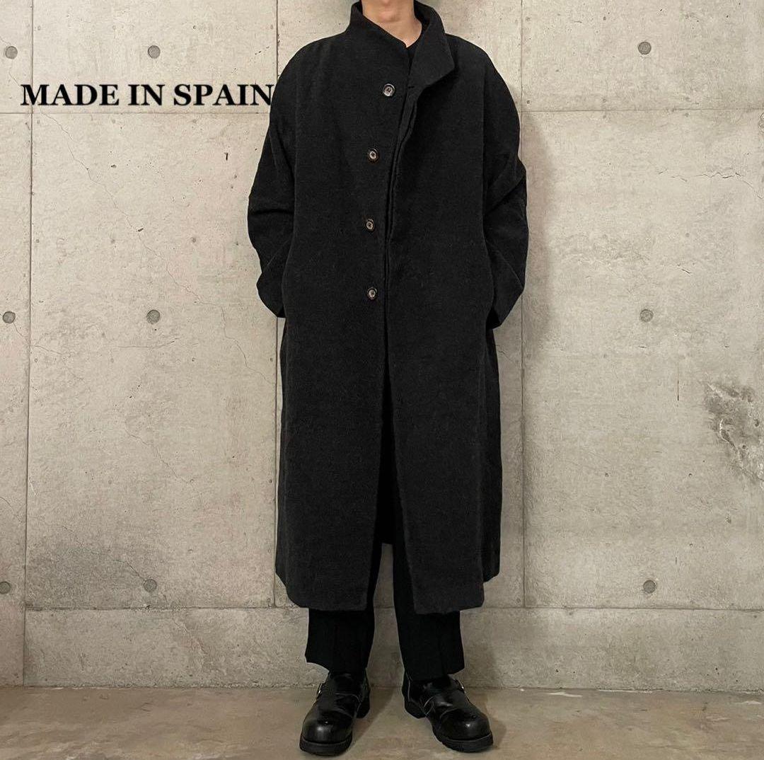 スペイン製 ユーロヴィンテージ アルパカ ウール ロング丈 ステンカラーコート