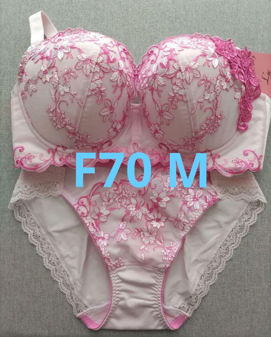 Wacoal L'ge ピンクブラジャーショーツセット F70 M