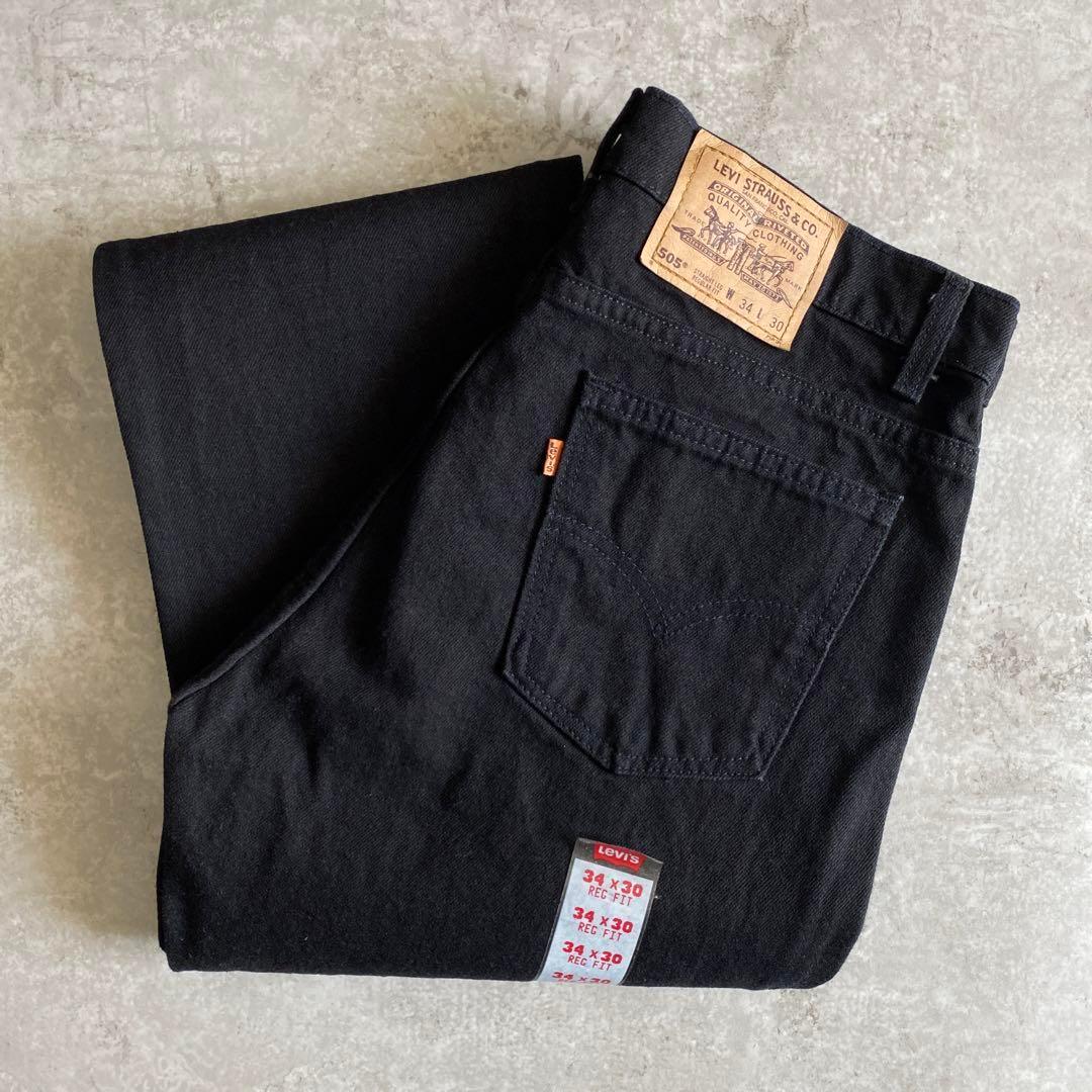 Levi’s 505 ブラック デッドストック DEADSTOCK USA デッドストック 90s Levis 505 ブラック USA製 W34 L30 - メルカリ