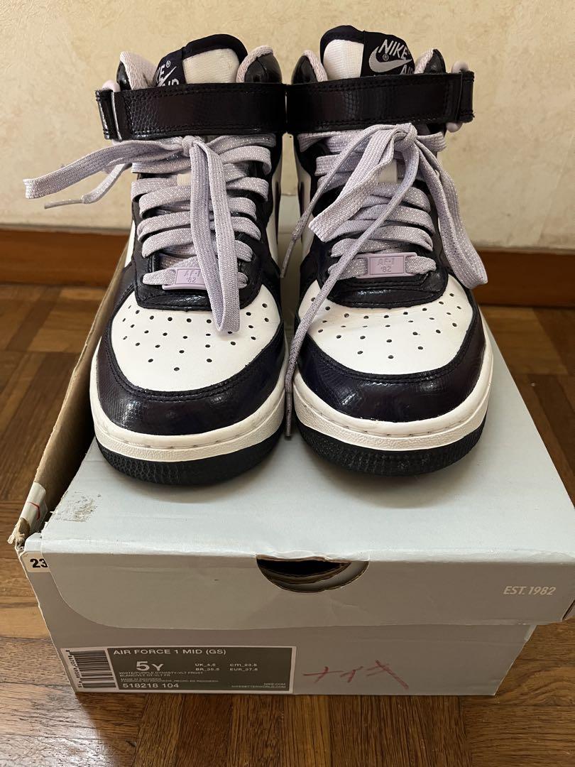 NIKE ナイキ　エアフォースワン　MID GS 518218104 5Y 白紫