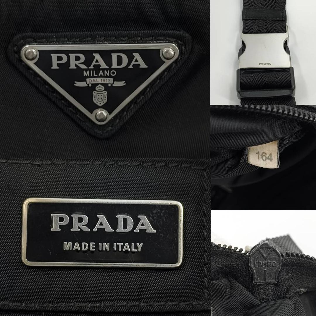 人気希少✨プラダ ウエストポーチ ボディバッグ ナイロン 三角ロゴ 黒 白タグ 人気希少✨プラダ ウエストポーチ ボディバッグ ナイロン 三角ロゴ 黒 白タグ