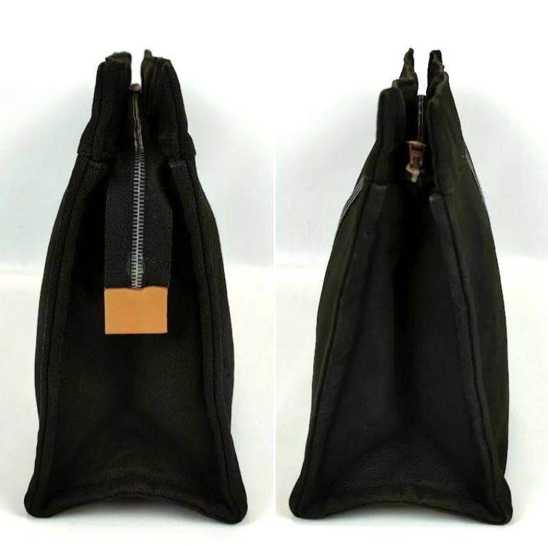 良品 エルメス フールトゥ セカンドバッグ クラッチバッグ キャンバス ブラック 良品 エルメス フールトゥ セカンドバッグ クラッチバッグ キャンバス ブラック