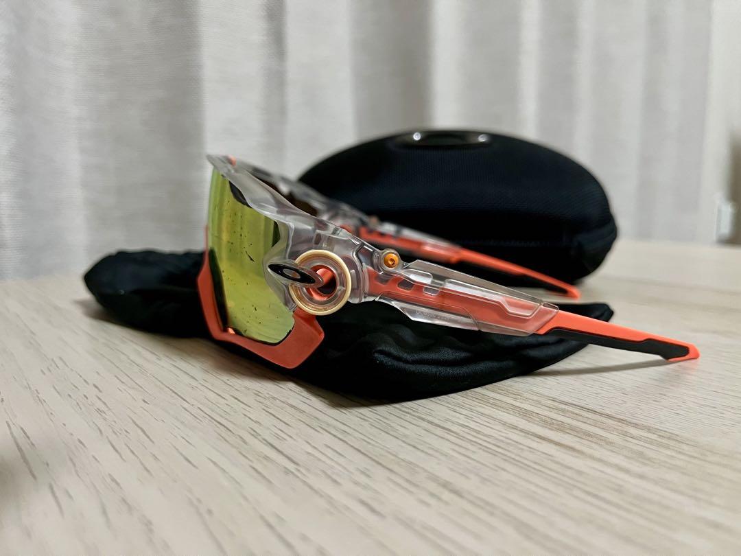 Oakley スポーツサングラス クリア/オレンジ