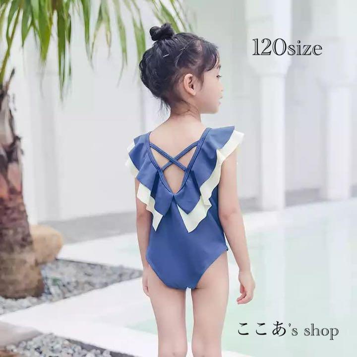 キッズ ダブルフリル ワンピース 水着 くすみブルー 120 女の子 プール 海 - メルカリ キッズ ダブルフリル ワンピース 水着 くすみブルー 120 女の子 プール 海 - メルカリ