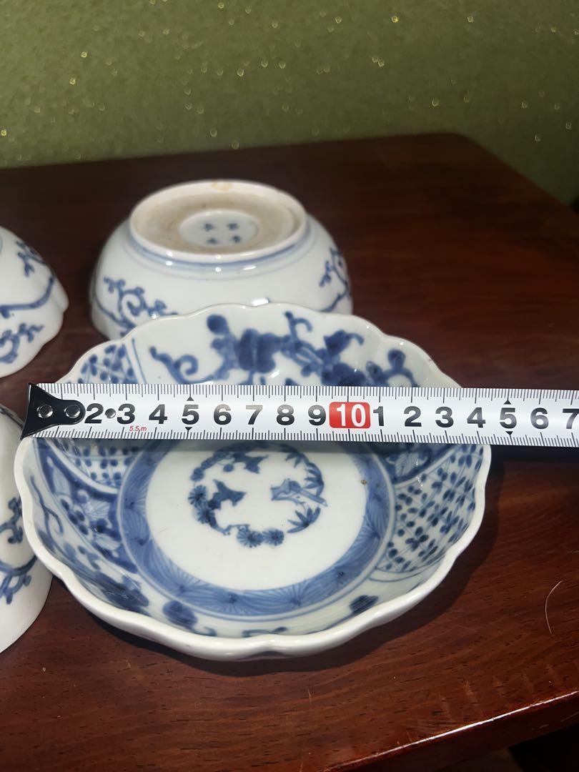 35 時代物 古伊万里 冨貴長春 染付 なます皿6客