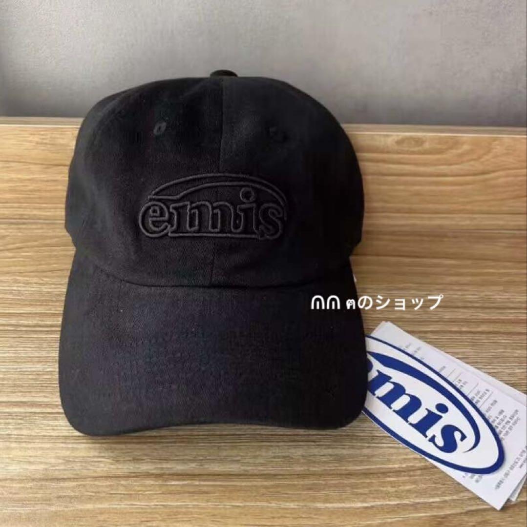 emis♡ブラックキャップ美品 EMIS ロゴ ブラック キャップ 人気 - メルカリ