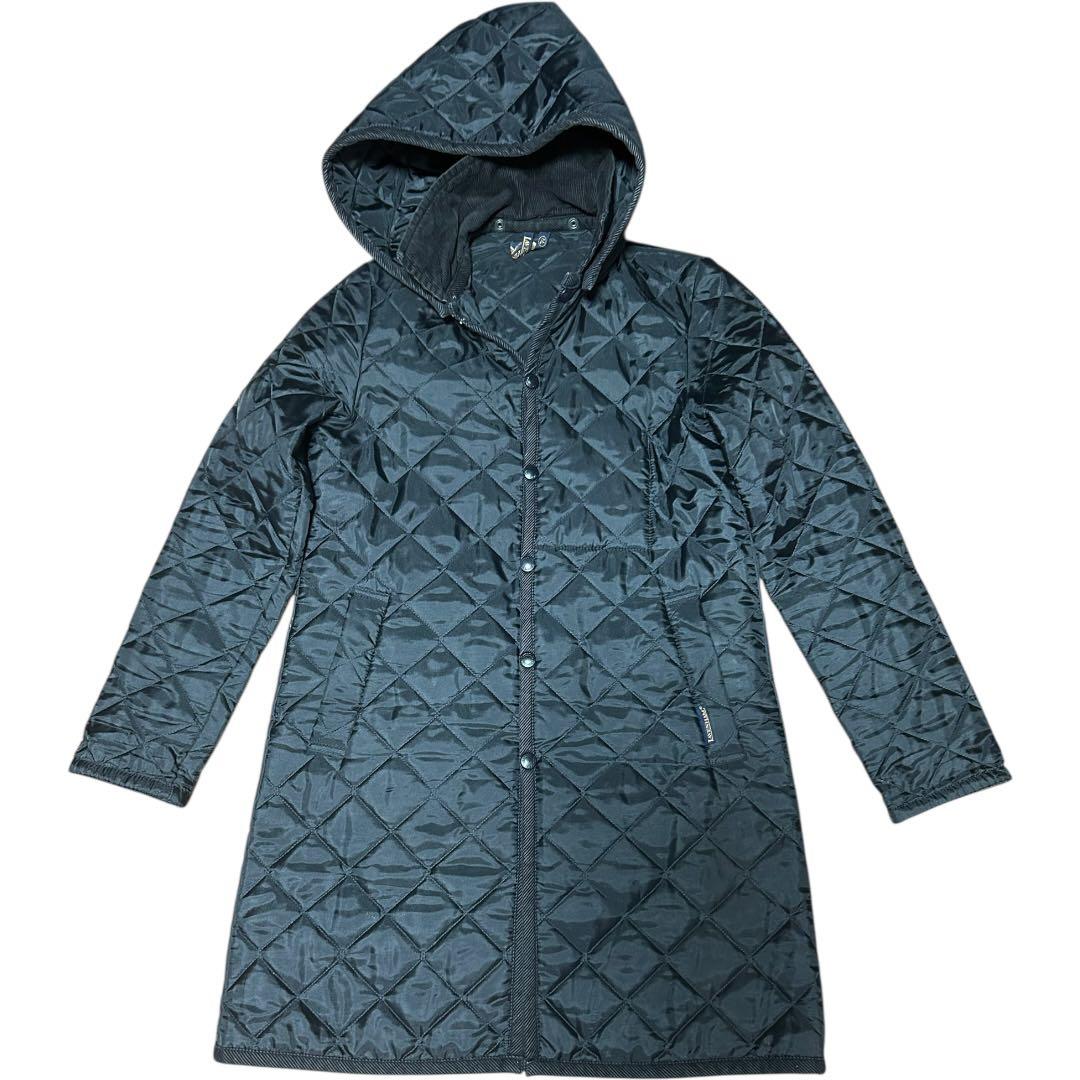 ラベンハム キルティングジャケット ロングコート フード ブラック 黒 MM LAVENHAM