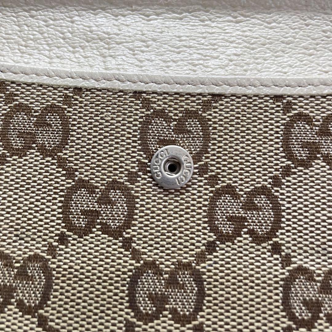 1330 GUCCI グッチ 長財布 ベージュ系 GG Wホック