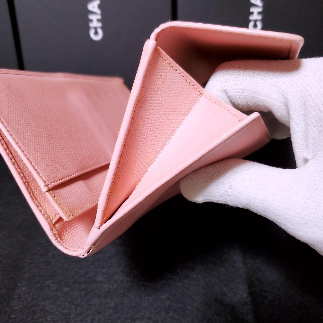 シャネル 長財布 Ｗホック ココボタン ピンク レザー CHANEL