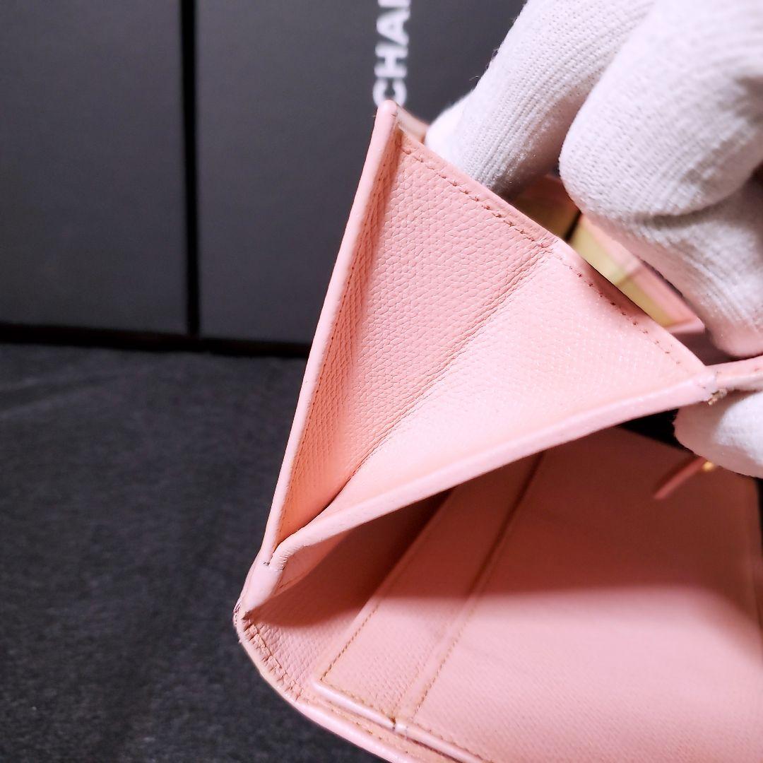 シャネル 長財布 Ｗホック ココボタン ピンク レザー CHANEL