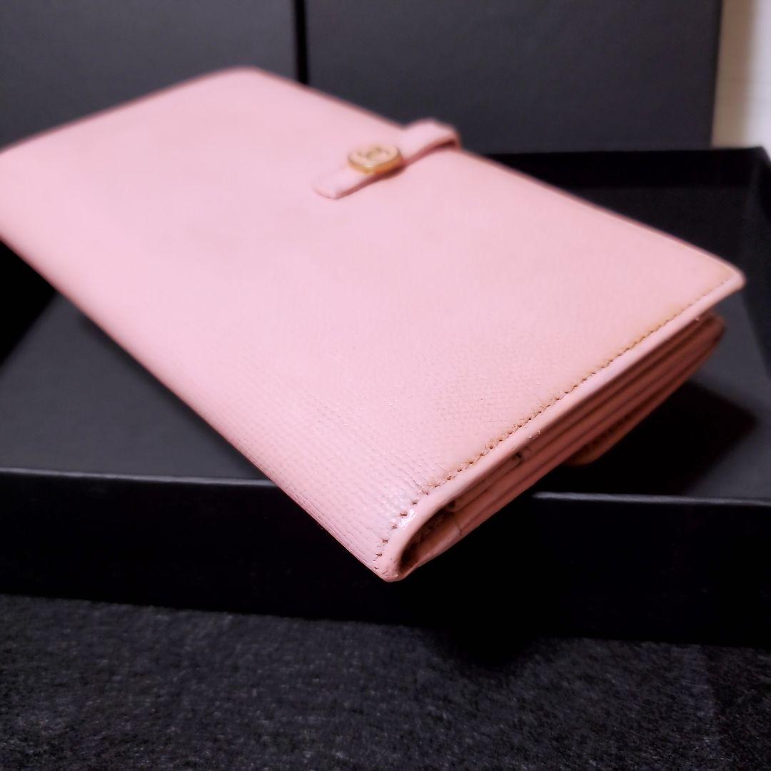 シャネル 長財布 Ｗホック ココボタン ピンク レザー CHANEL