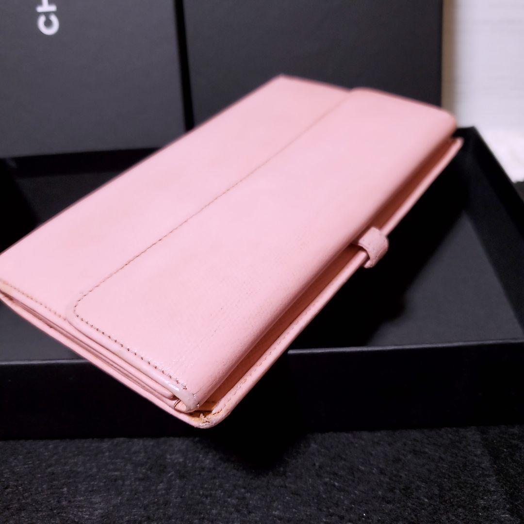 シャネル 長財布 Ｗホック ココボタン ピンク レザー CHANEL