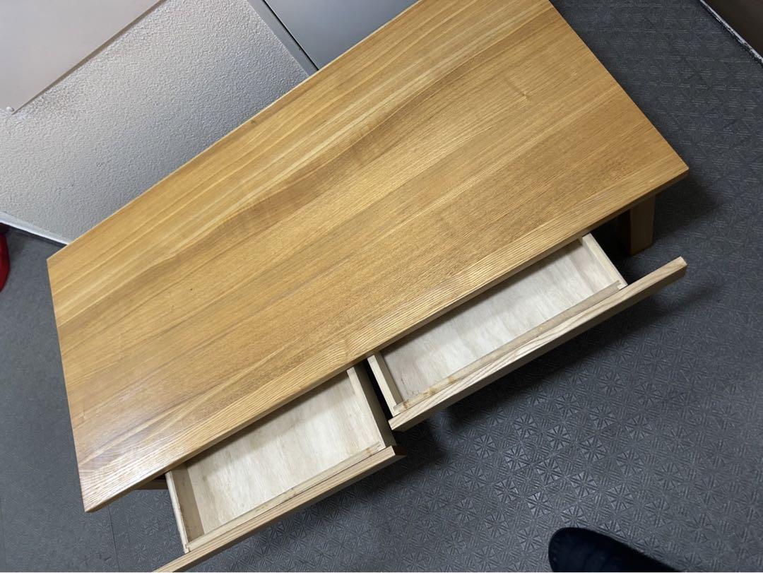無印良品　タモ材　ローテーブル　机