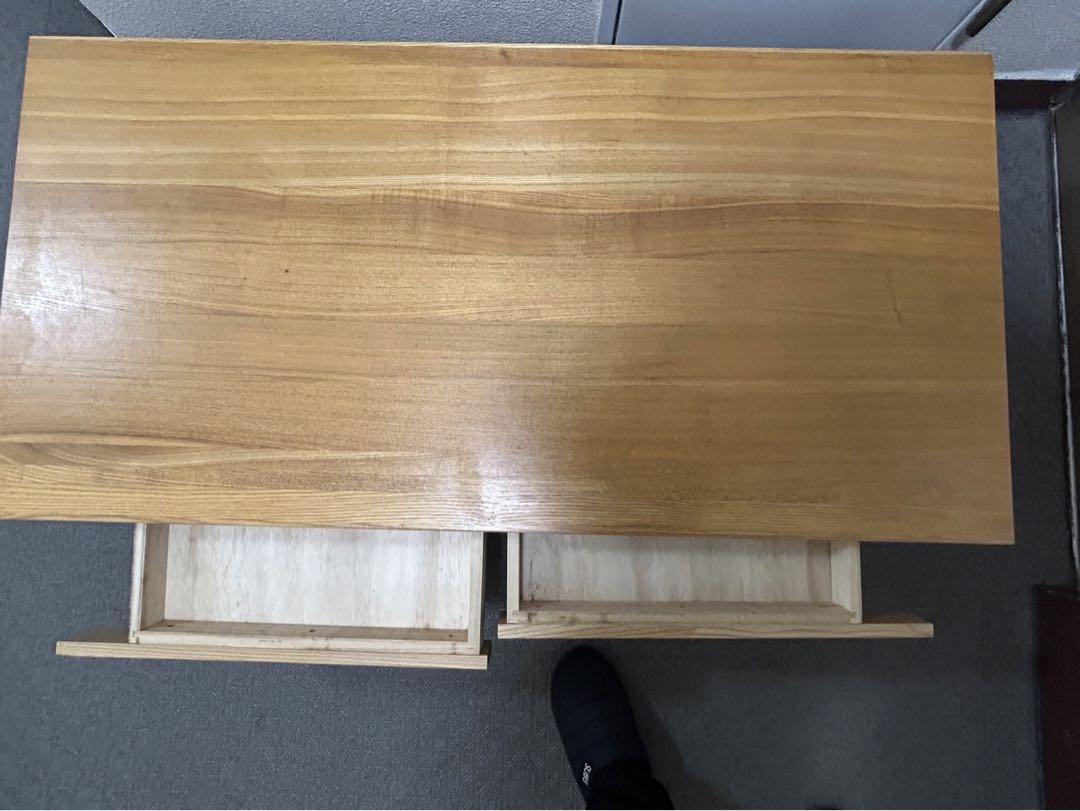 無印良品　タモ材　ローテーブル　机