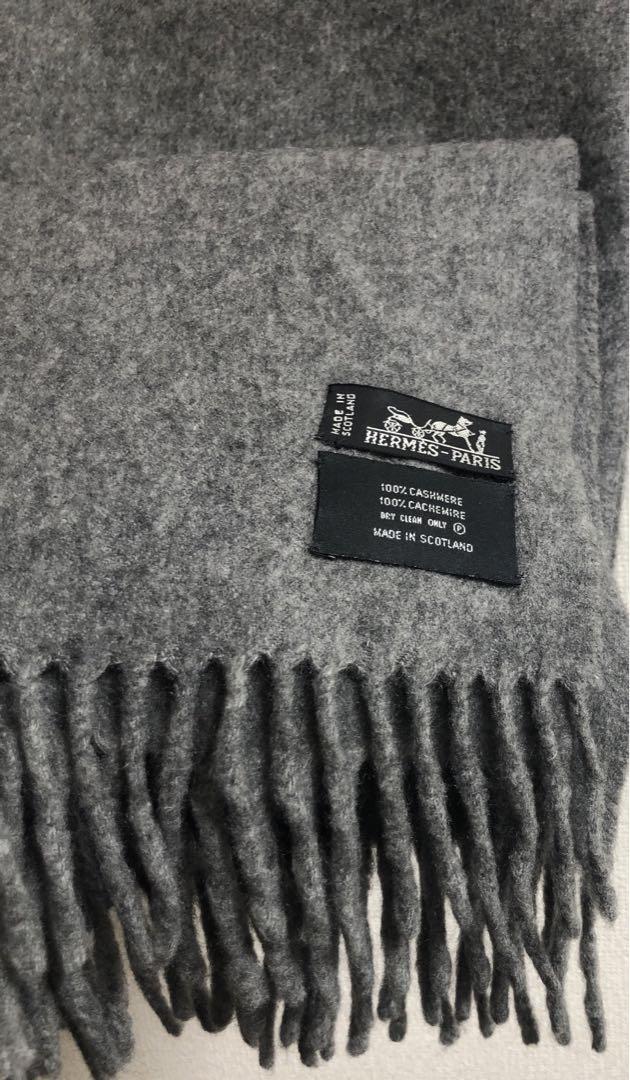 半額以下で買えるクーポン特集 クリーニング済】Hermes 小物 ストール 100% カシミヤ 大判 エルメス 小物