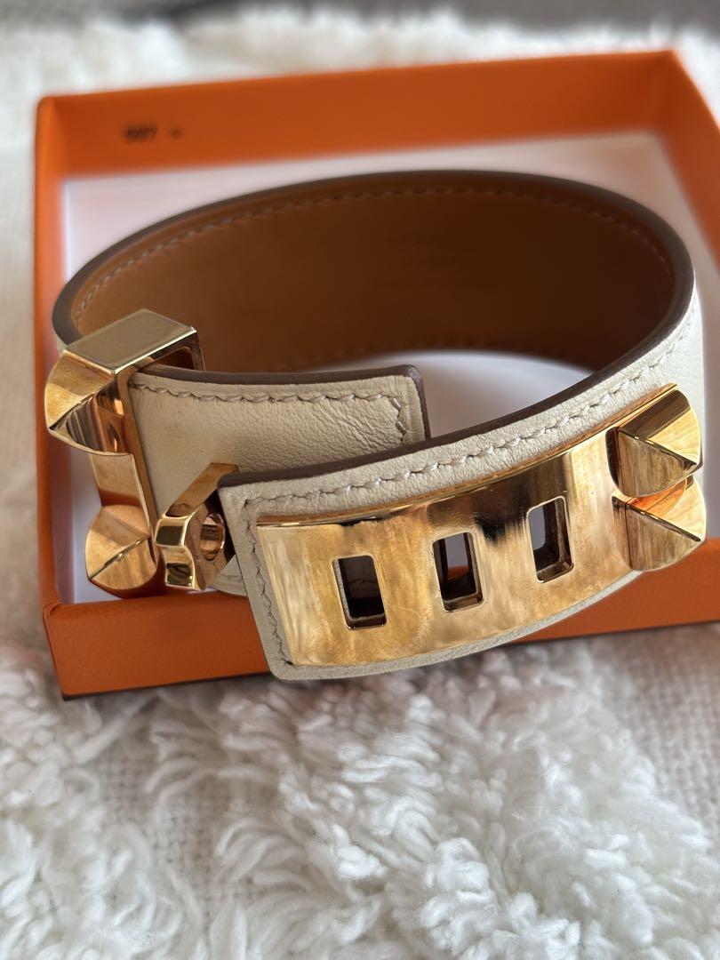 エルメスHERMES レザーブレスレット コリエ・ド・シアン24 ナタ