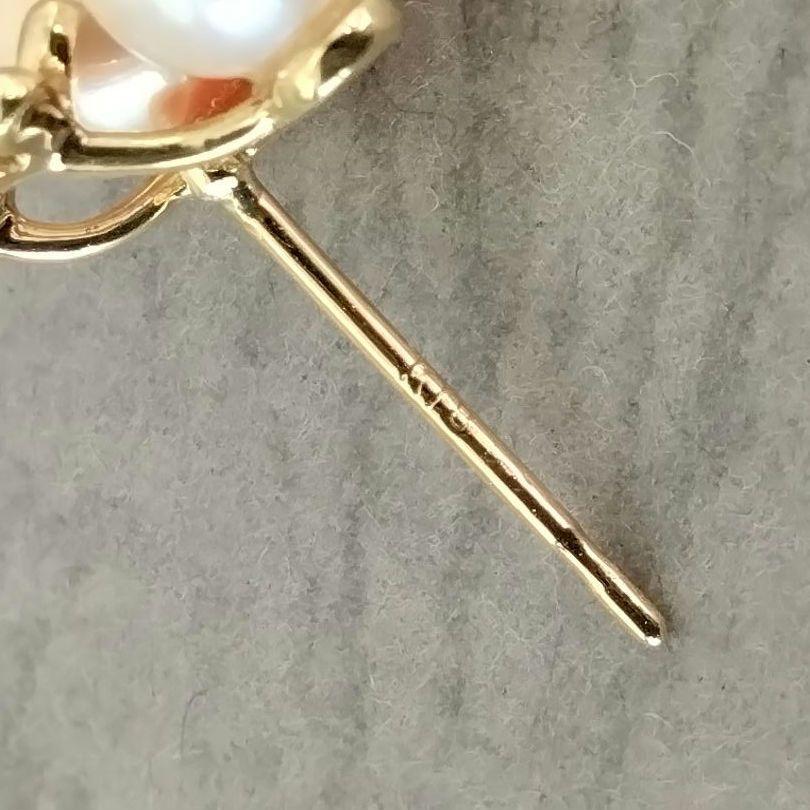 K18YGあこや真珠/ダイヤモンドピアス　ピアスキャッチおまけに付けます　中古品 K18YGあこや真珠/ダイヤモンドピアス ピアスキャッチおまけに