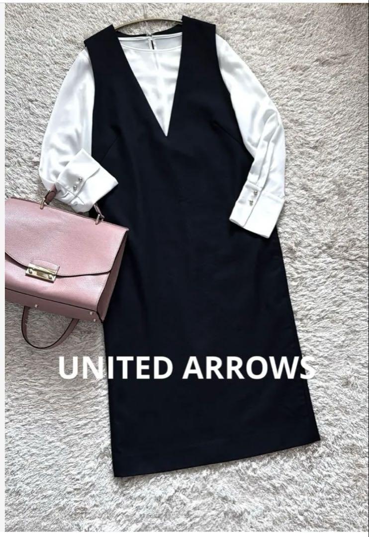 最終SALE☆UNITED ARROWS UWSC Vネックジャンパースカート