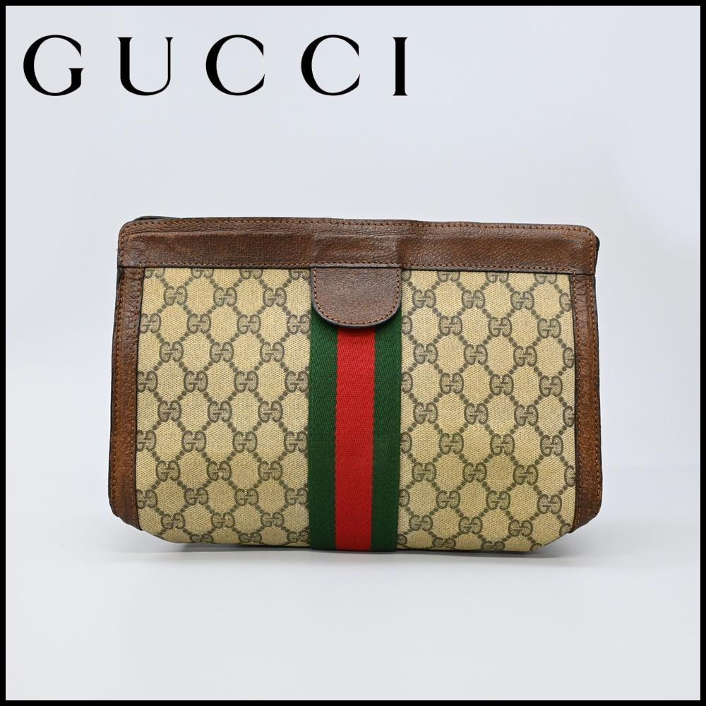 46116★年 GUCCI グッチ ポーチ GG柄 ヴィンテージ