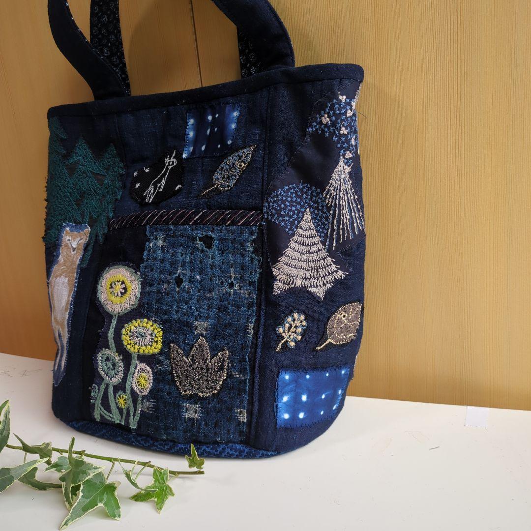 藍染古布×ミナペルホネンのトートバッグ 藍染古布×ミナペルホネンのトートバッグ ハンドメイド - メルカリ