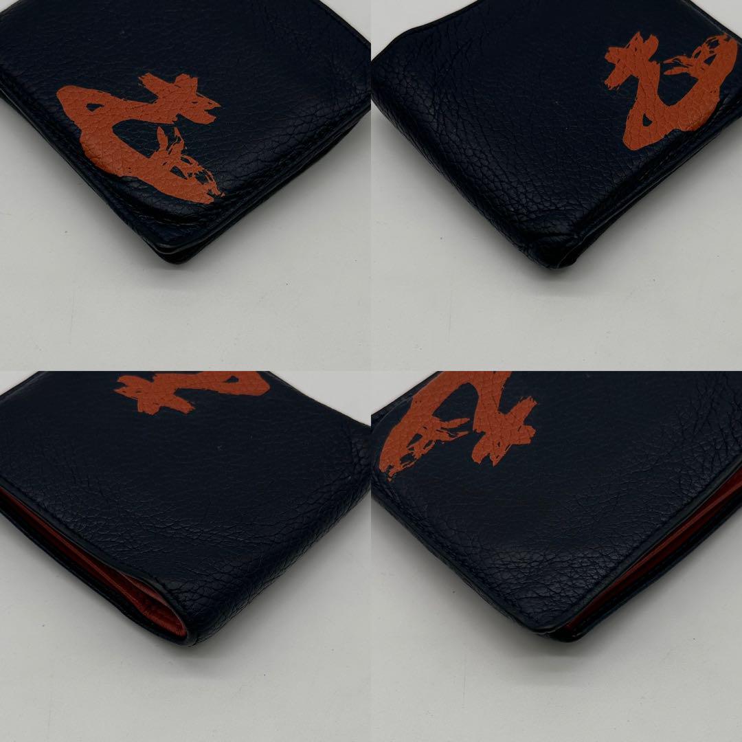 春先取りの 極美品】ヴィヴィアンウエストウッド レザー 三つ折り財布 小物