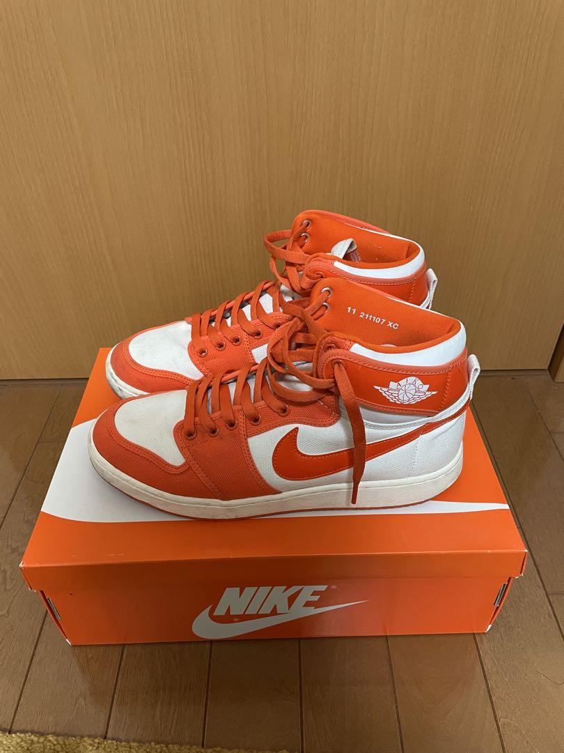 （訳ありセール 格安） Air NIKE Jordan オレンジ/ホワイト 1 シューズ(女性用)