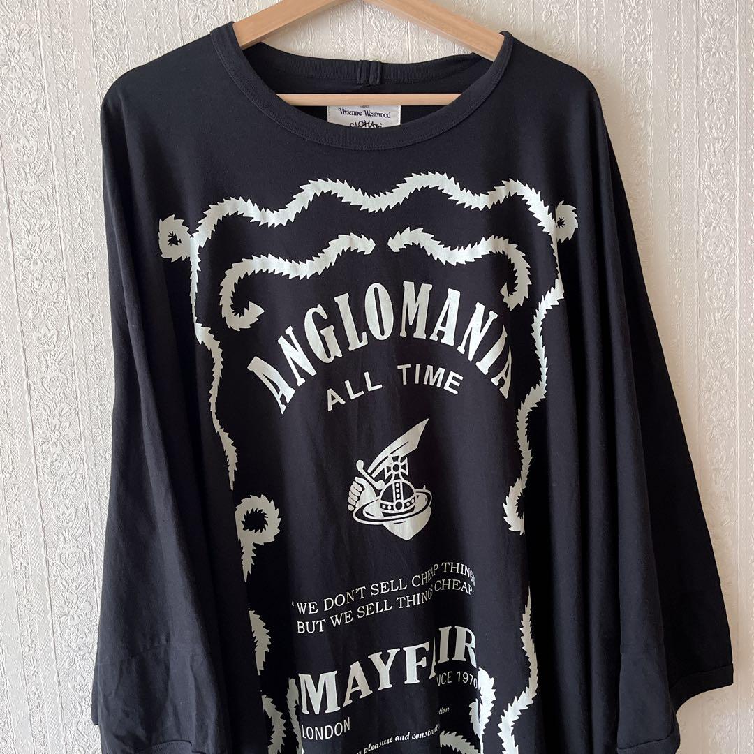 関送込 ヴィヴィアン アングロマニア ロゴ Tシャツ ワンピース ヴィヴィアンウエストウッドアングロマニア スクイグル ロゴ