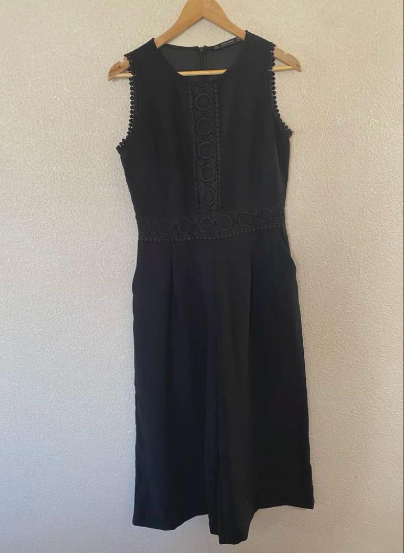 ZARA オールインワン　ワイドパンツ　パンツドレス　M