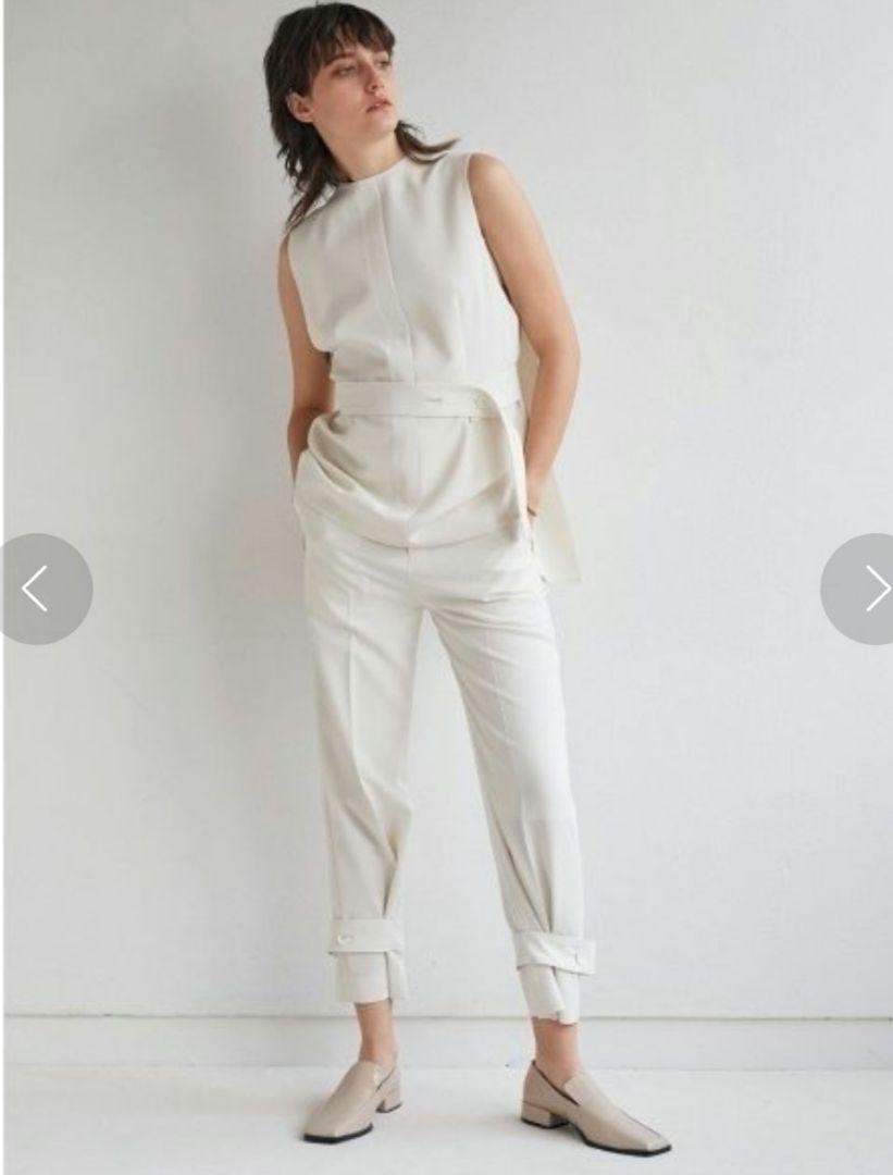 《極美品》Styling スタイリング ベルベット テーパードパンツ ホワイト
