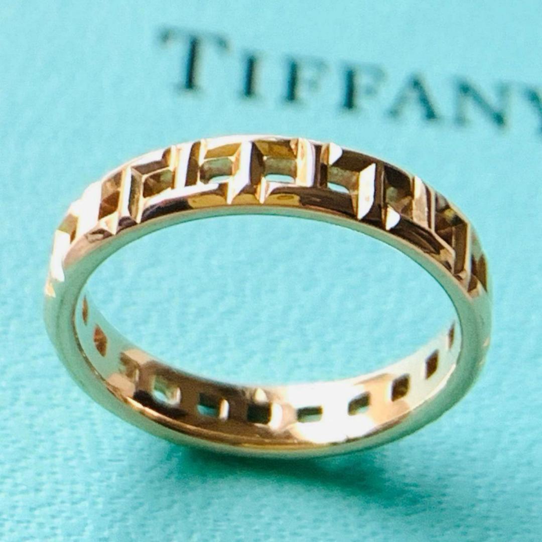 美品 k18 ティファニー トゥルー ナロー t リング 指輪 18k 18金