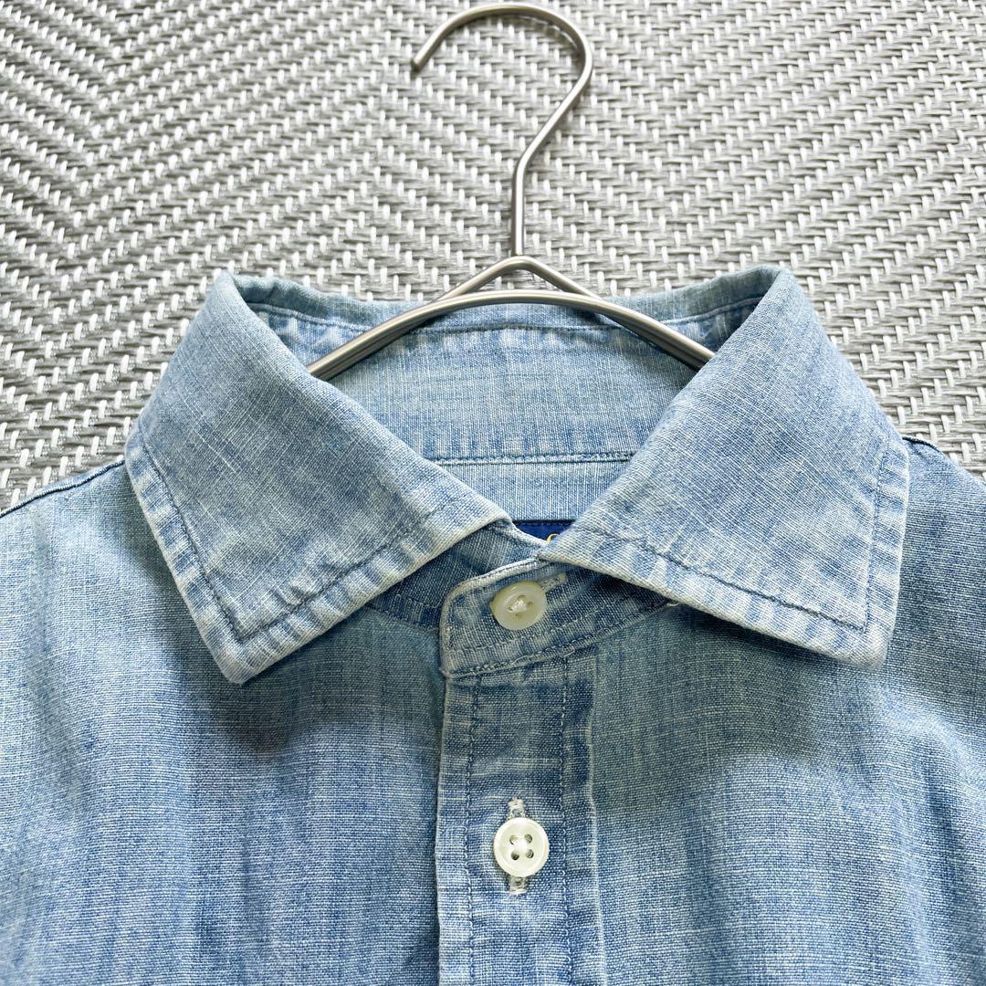 美品　ポロラルフローレン　ダンガリーシャツ　デニムシャツ　ポニー刺繍　M相当