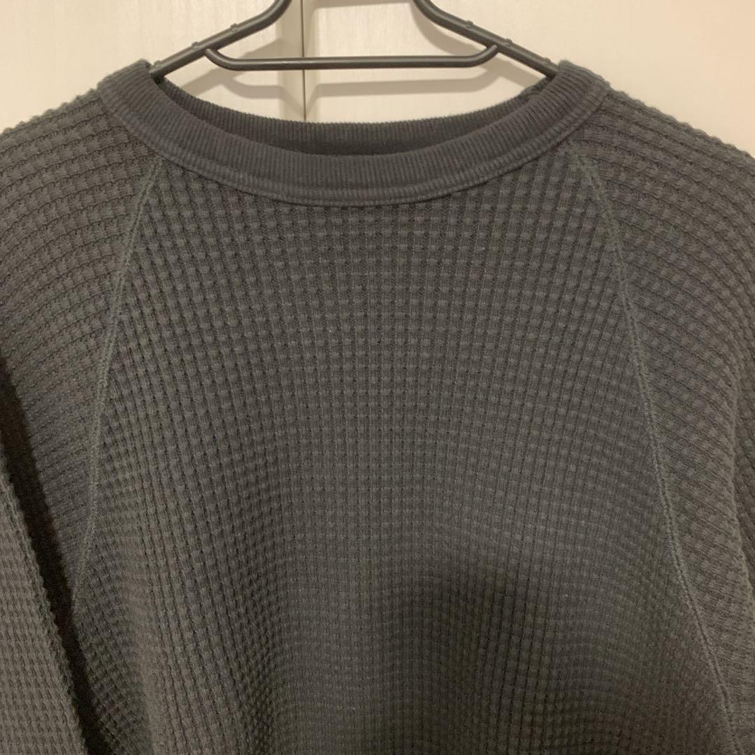トップス G&F Co.- BONE WAFFLE L/S TEE _ INK BLACK