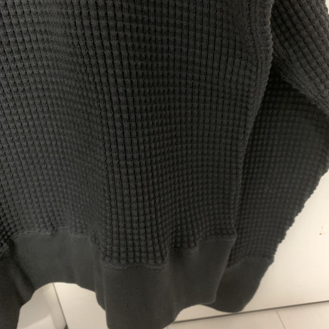 トップス G&F Co.- BONE WAFFLE L/S TEE _ INK BLACK