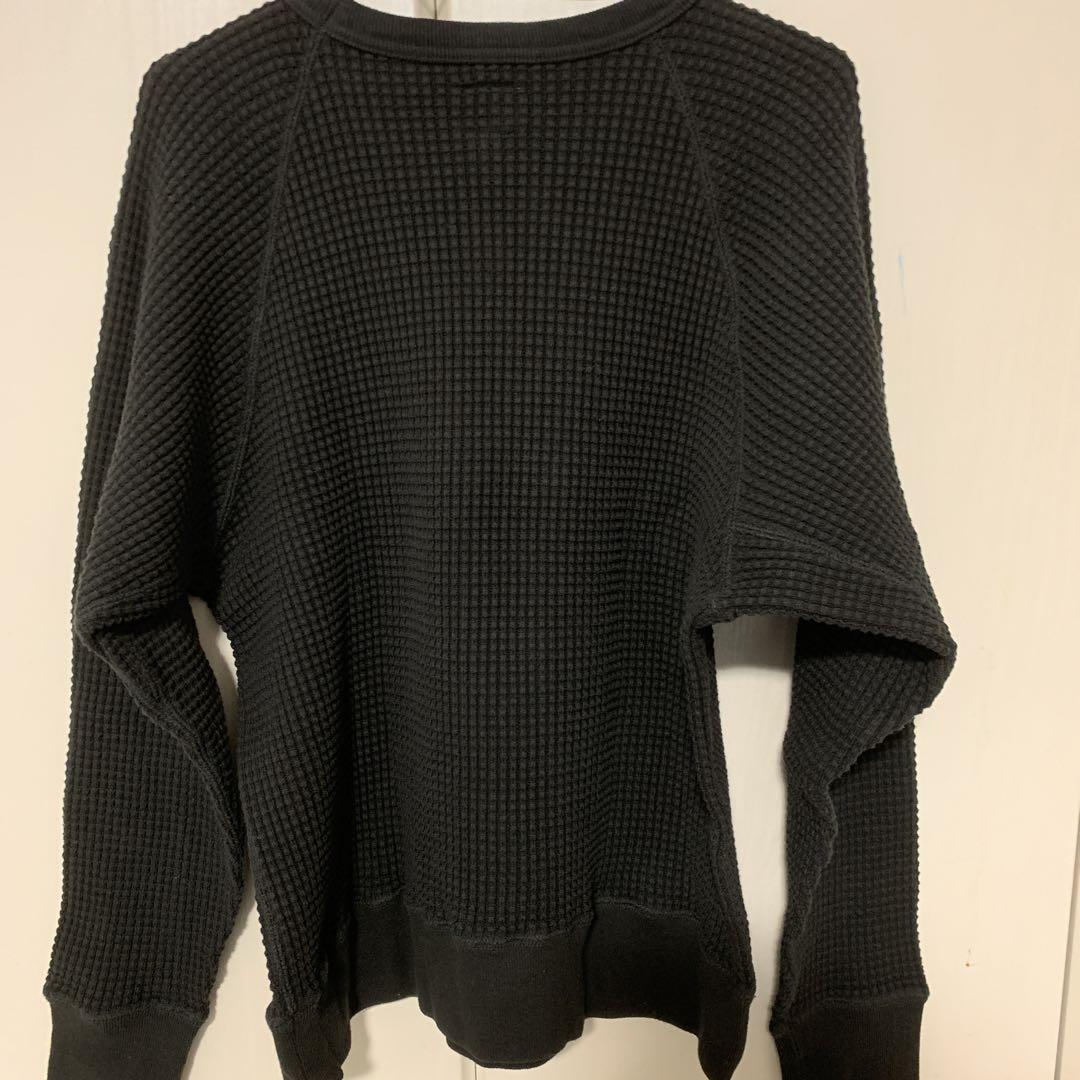 トップス G&F Co.- BONE WAFFLE L/S TEE _ INK BLACK