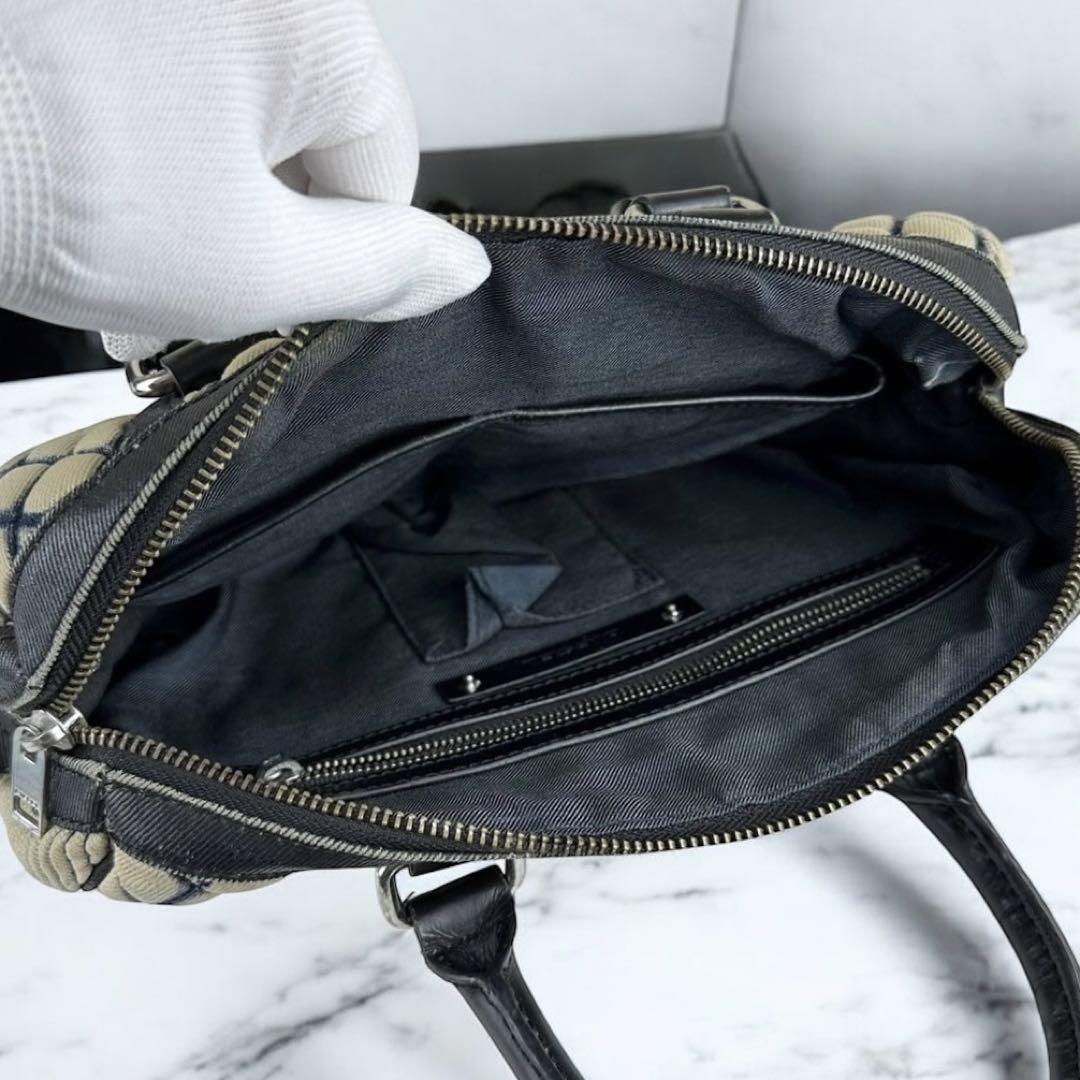 DIESEL ボストンバッグ キルティング デニム シルバー金具 ロゴ