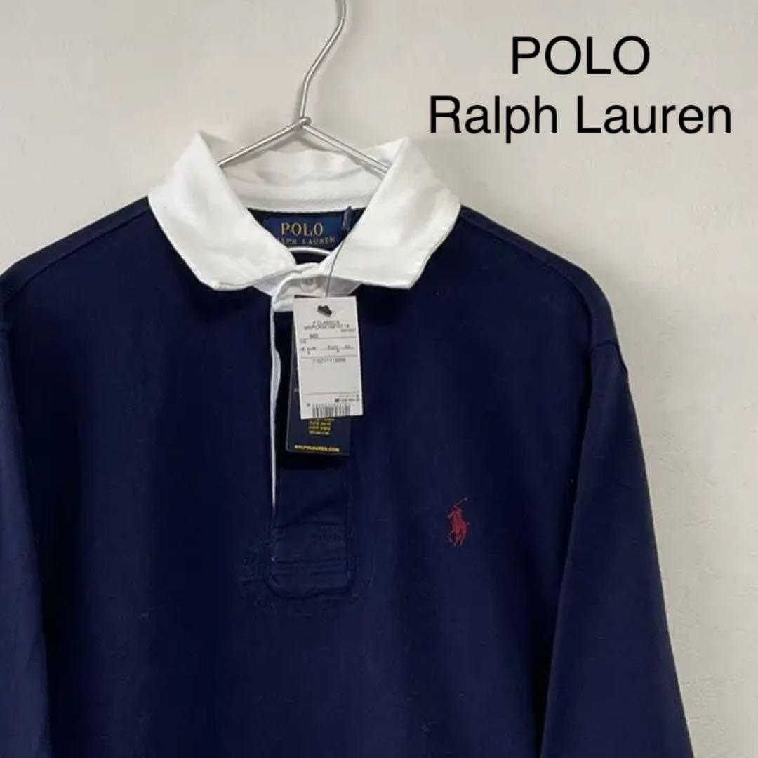 新品 90s POLO Ralph Lauren ラガーシャツ ネイビー 新品 90s POLO Ralph Lauren ラガーシャツ ネイビー