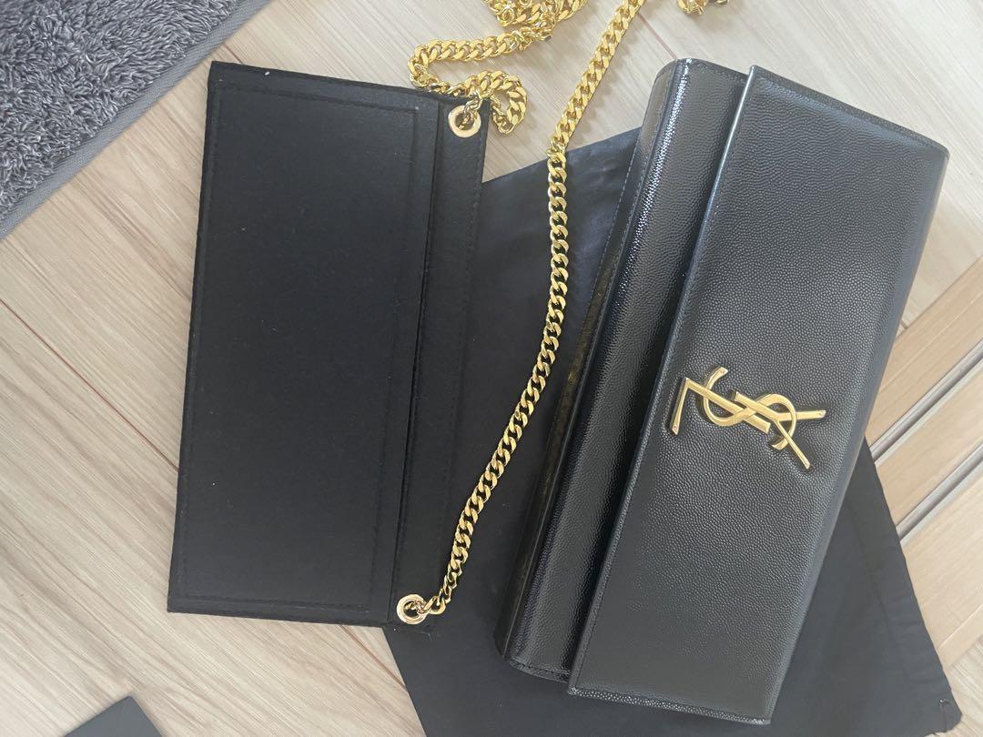 YSL ノベルティー ブラック キルティング クラッチバッグ サンローラン クラッチバッグ キルティング ブラック レザー